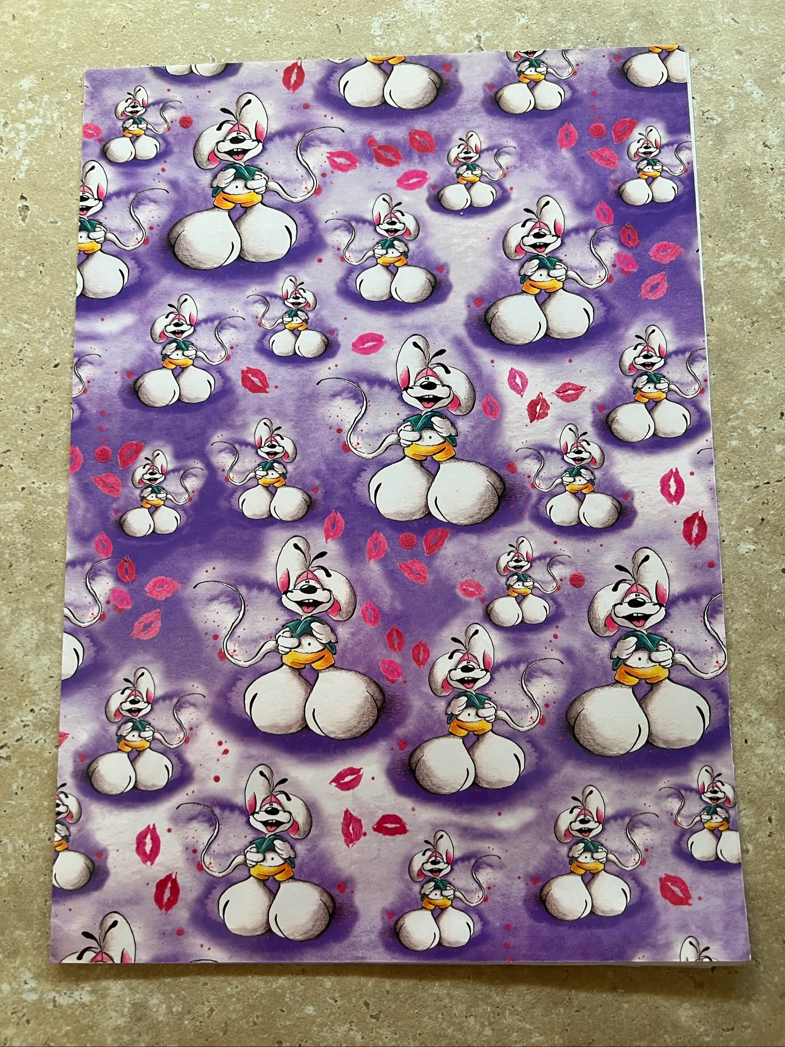 Papier cadeau Diddl format A4 ancien 